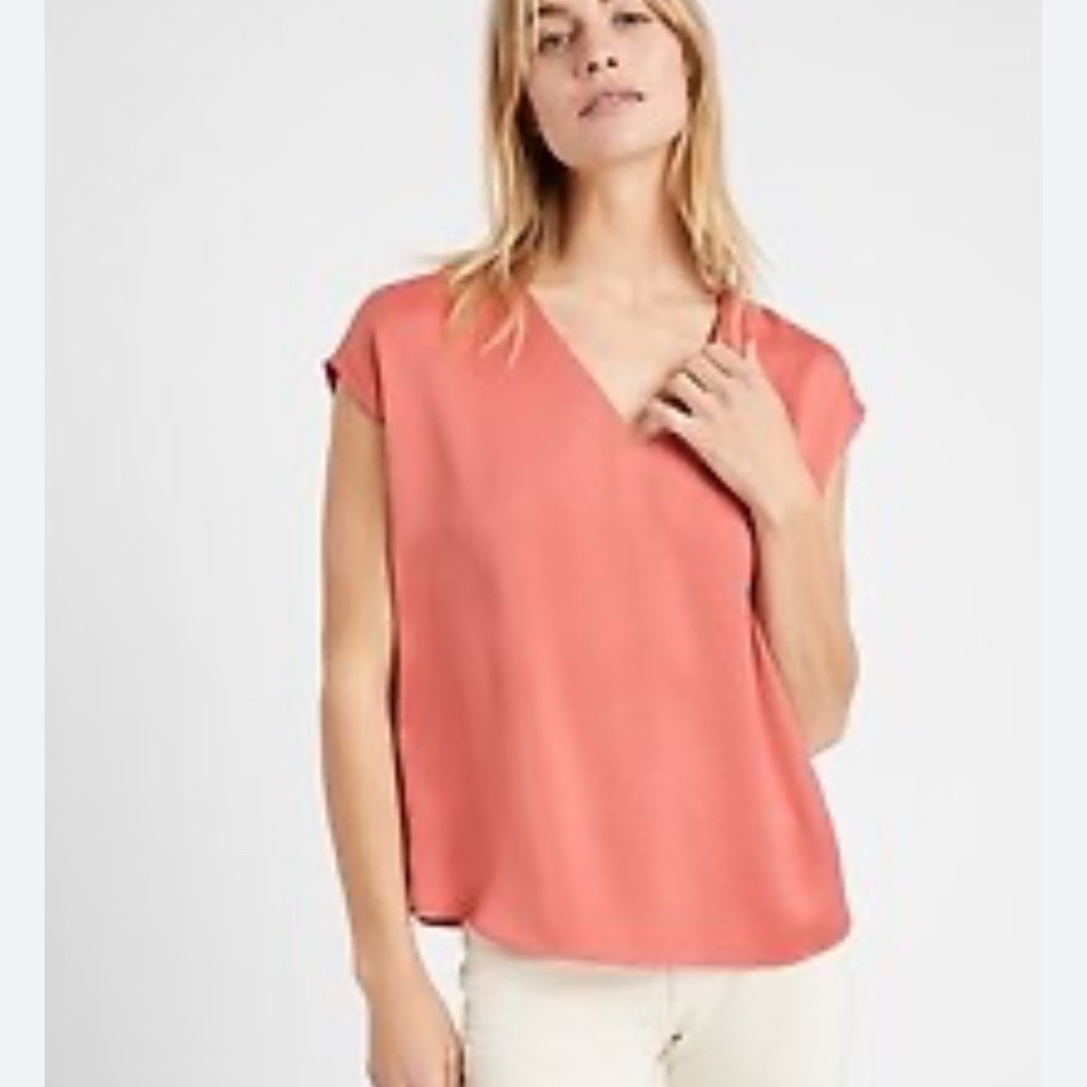 Banana Republic Pink Relaxed Blouse with V-Neck
